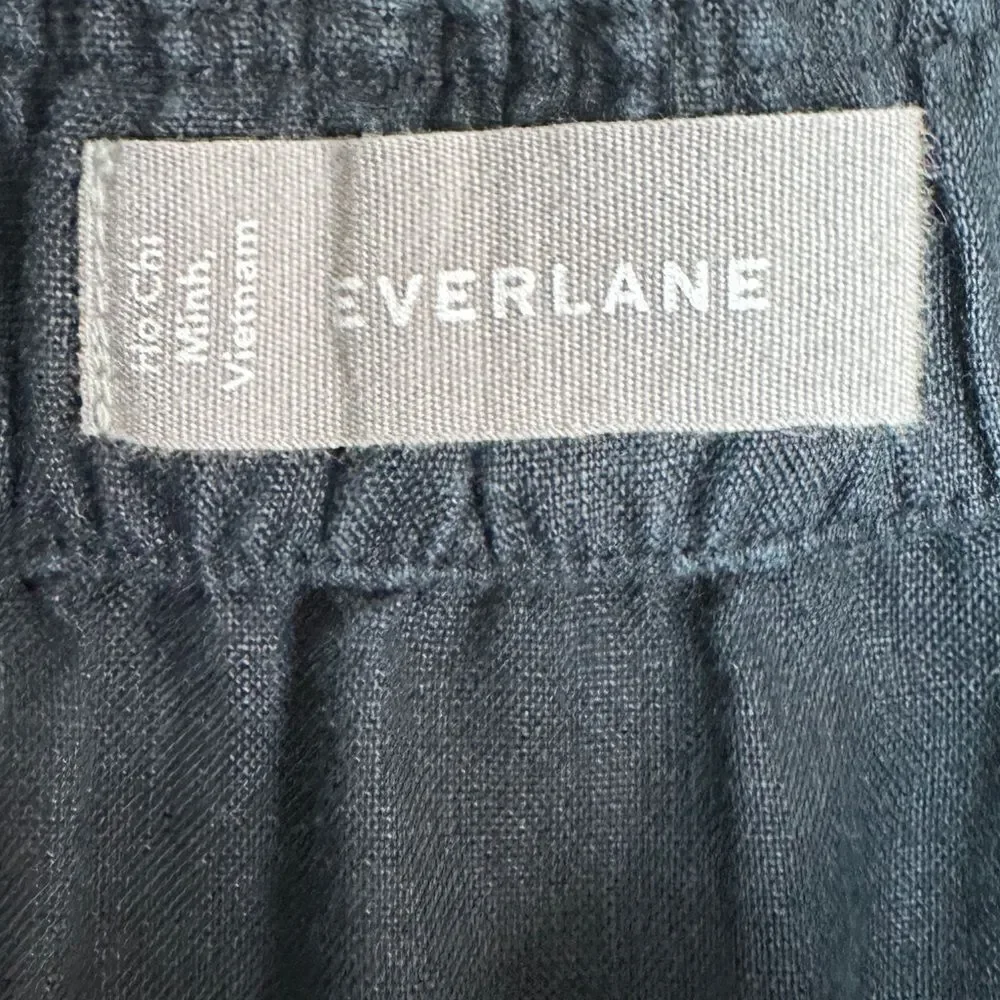 Everlane Linen Jumpsuit in Washed Black Size 4